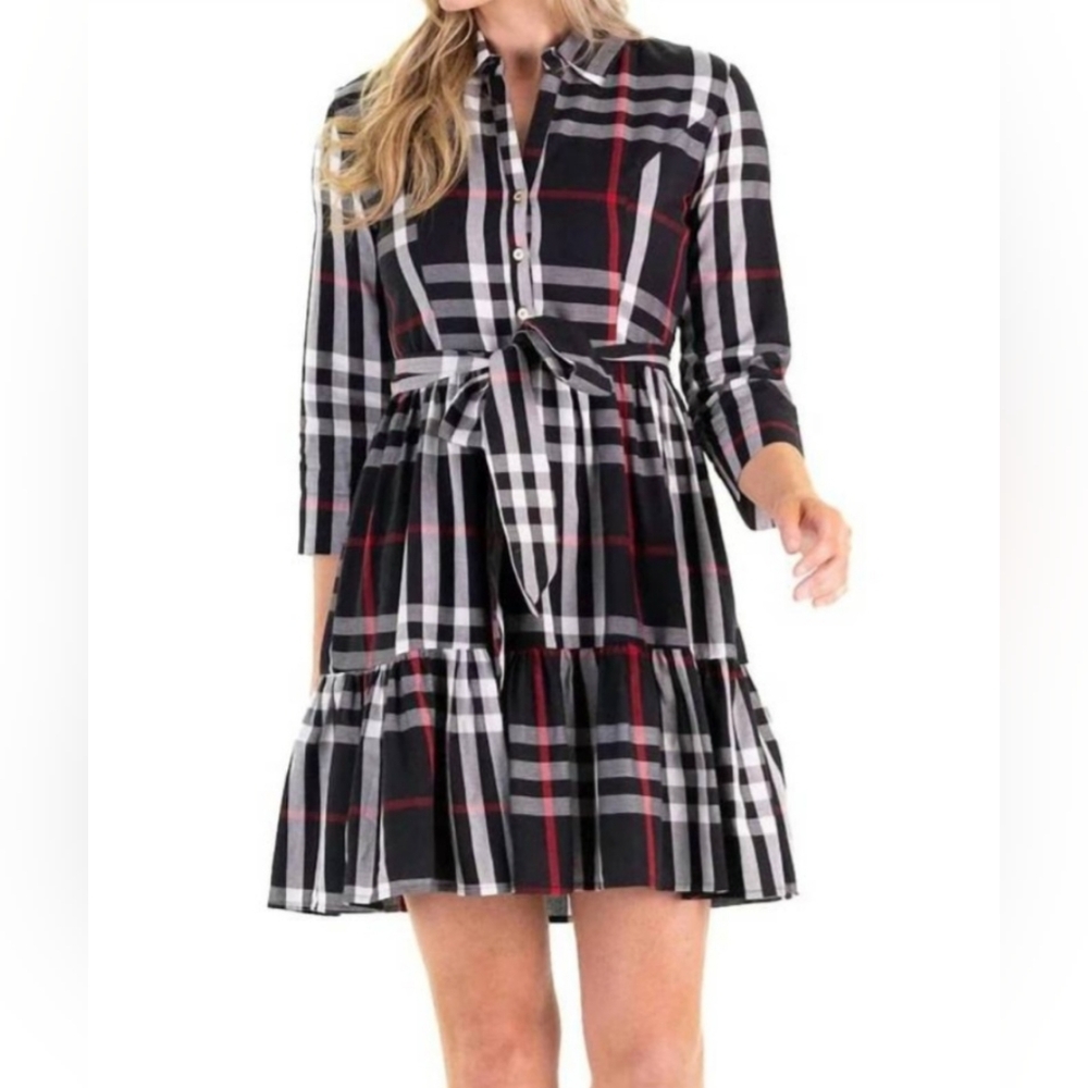 Duffield Lane Black and White Plaid Dress